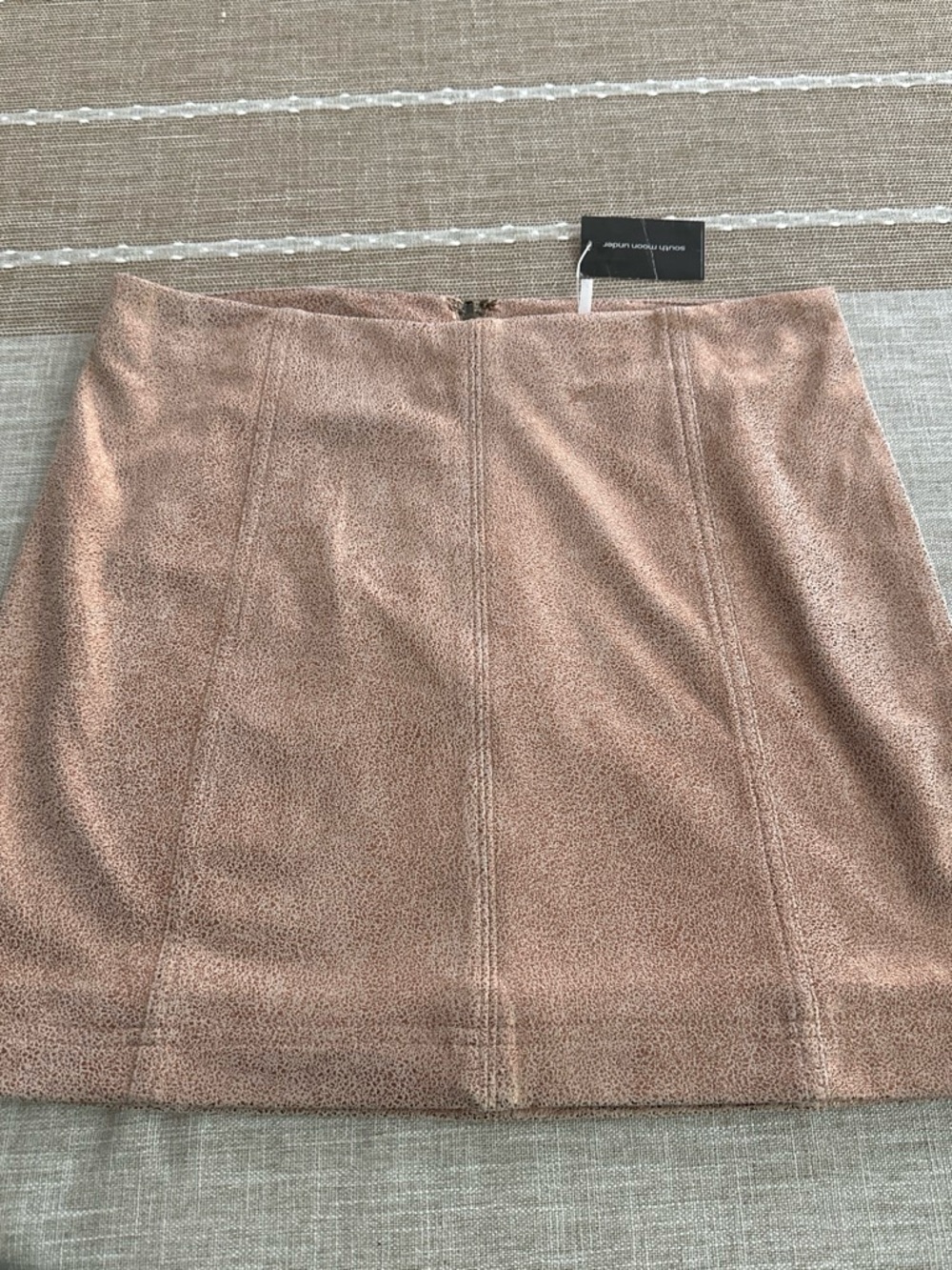 Free People Blush Taupe Faux-Suede Panel Mini Skirt